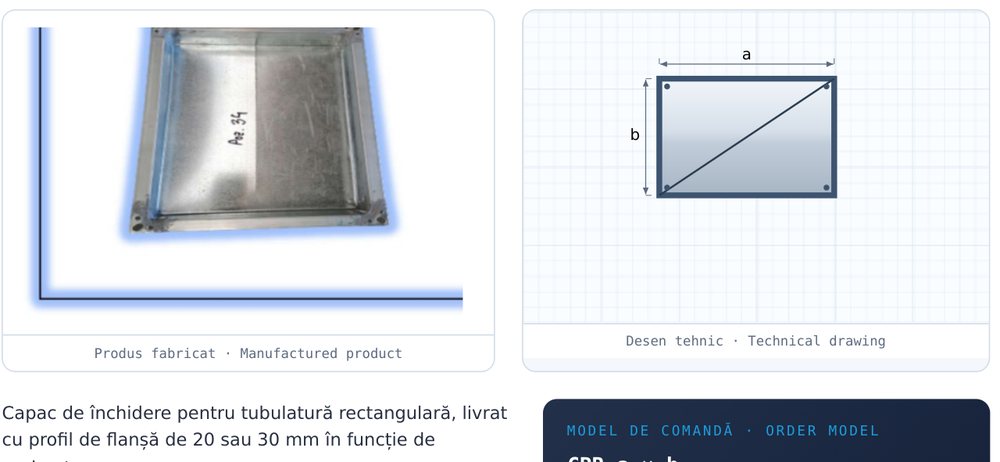 Capac rectangular