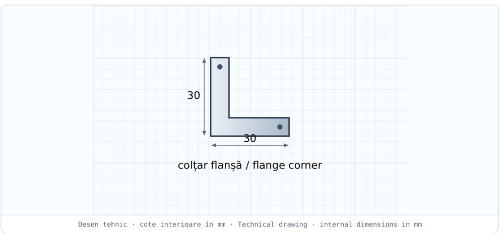 Colțar flanșă 30