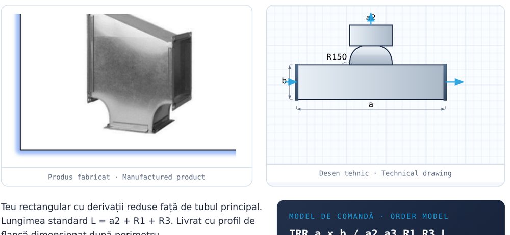 Teu rectangular redus
